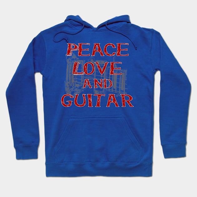 Peace love and guitar Hoodie by Made the Cut